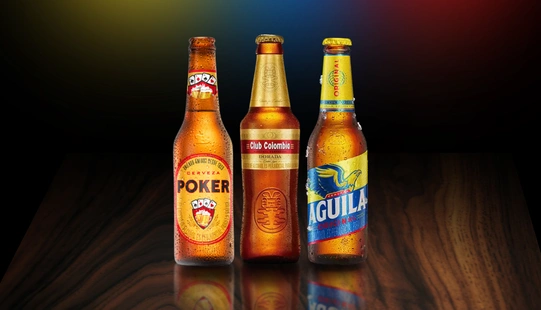 cervezas Colombianas: poker, aguila, clubcolombia