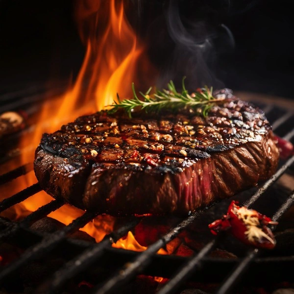 Entrecot a la parrilla de carbón en Tizones